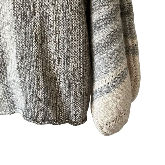 BNDI Revolve Pullover Sweater Size S Mohair Alpaca Balloon Sleeve Gray Cream - Picture 4 of 9